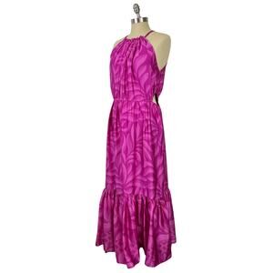 TAYLOR Pink Patterned Side Cutout Wedding Guest Occasion Maxi Dress (Sz 12)